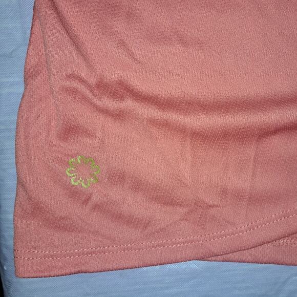 Ladies Large Long Sleeve Orange Peach Athletic Shirt with Knot Waist Detail - Picture 6 of 7